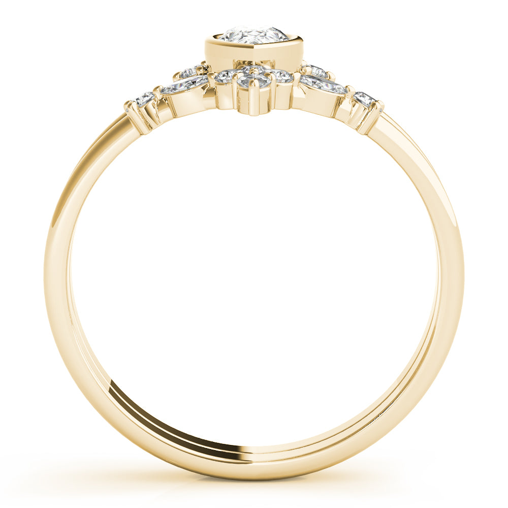 Pear-Shaped Diamond Halo Ring Set