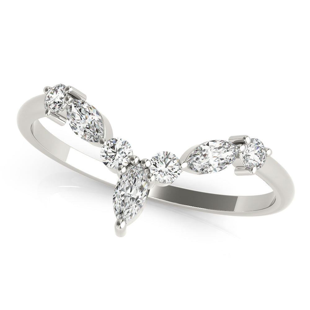 Elegant Chevron Wedding Band