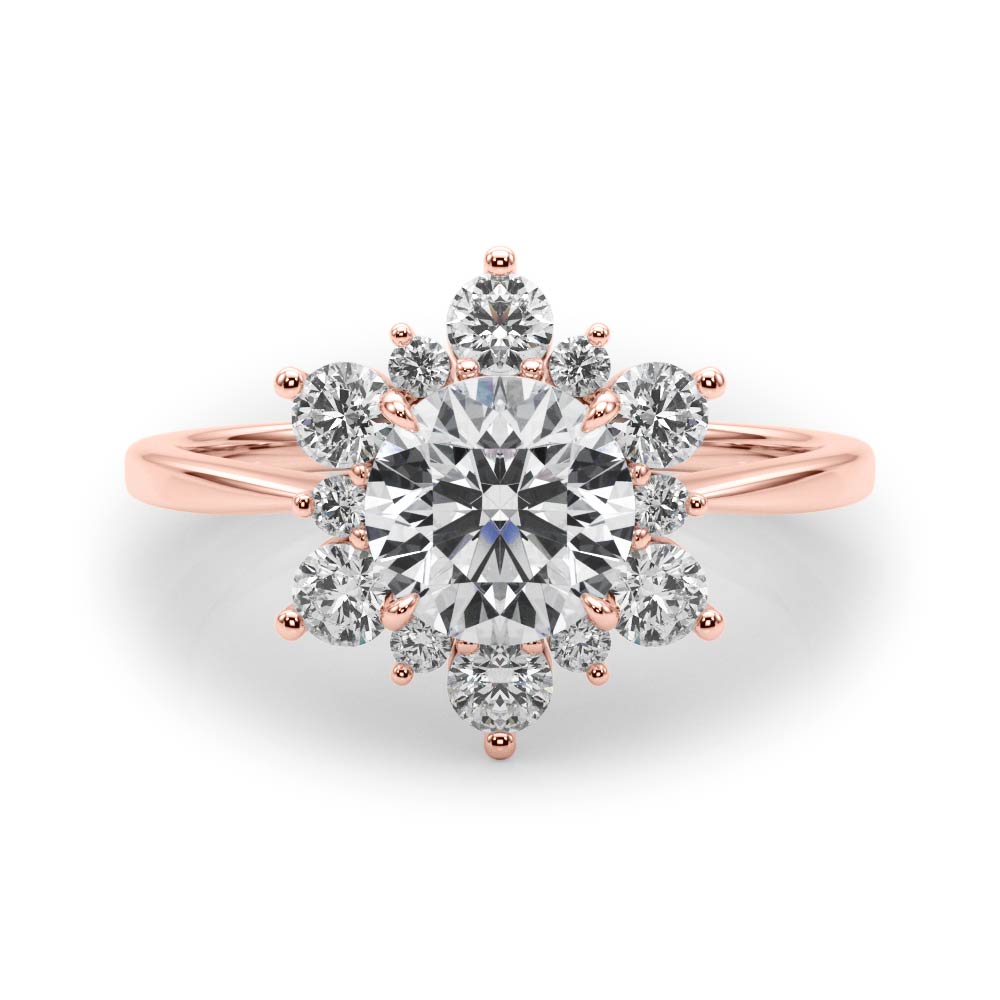 Floral Halo Diamond Ring 1/2 ct