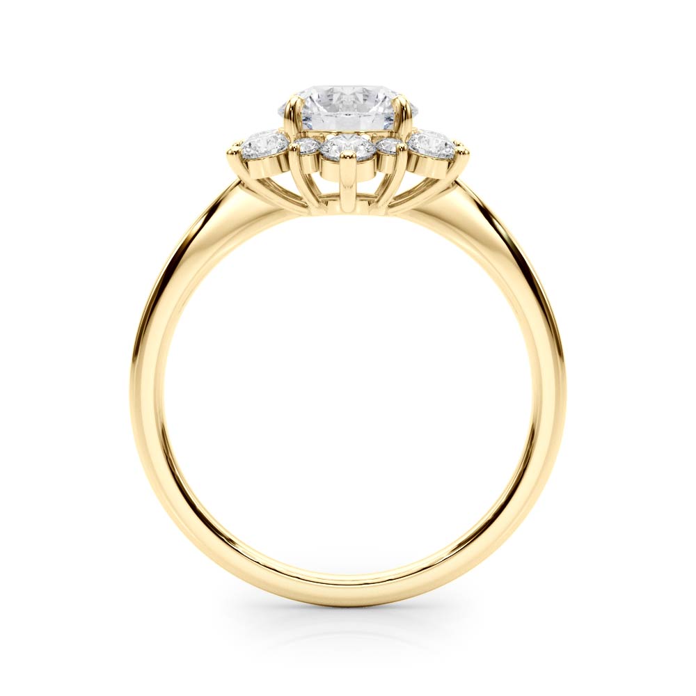Floral Halo Diamond Ring 1/2 ct