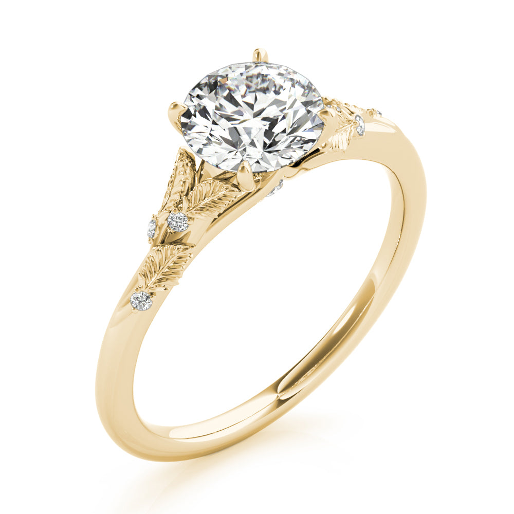 Nature-Inspired Leaf Accent Ring 1 ct