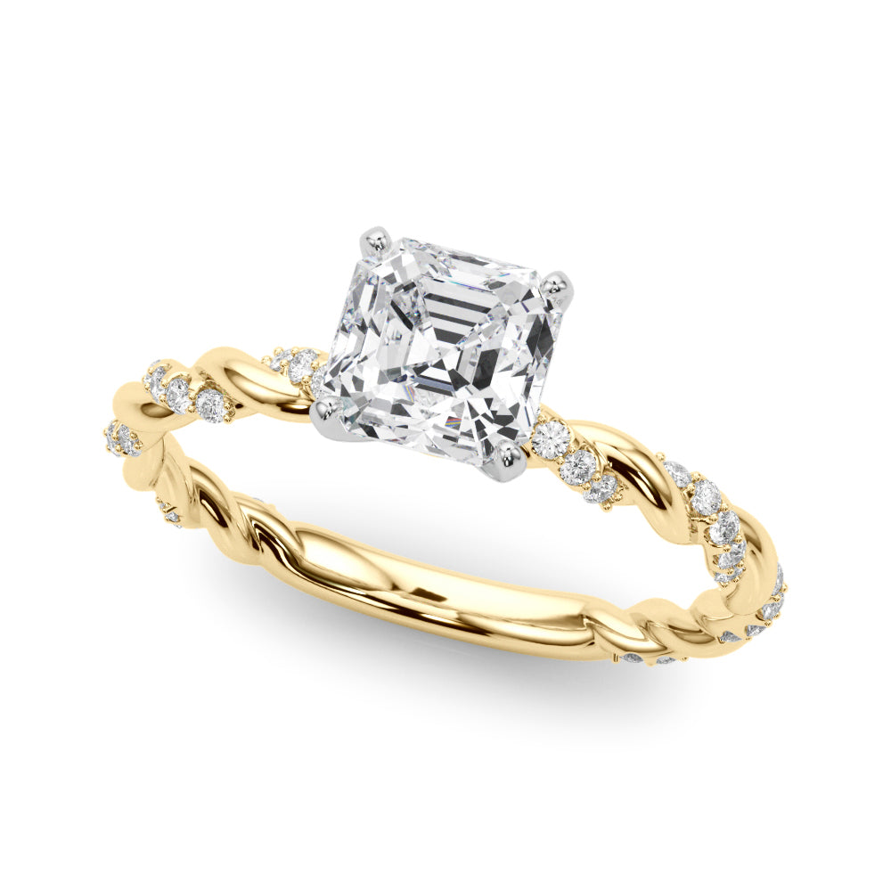 Engagement Ring with Twisted Shank