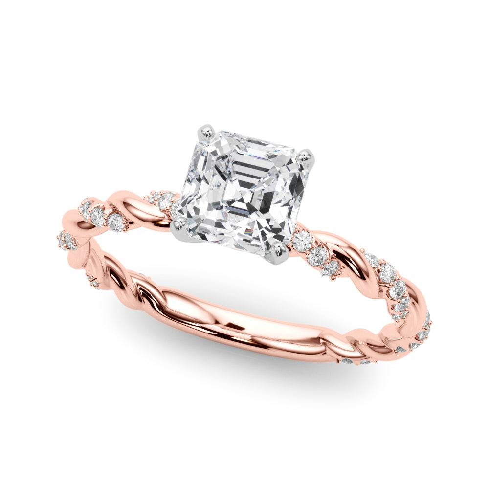 Engagement Ring with Twisted Shank