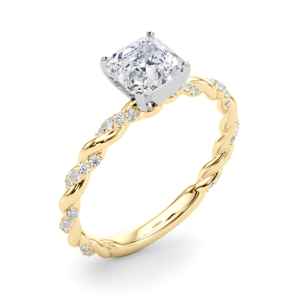 Engagement Ring with Twisted Shank