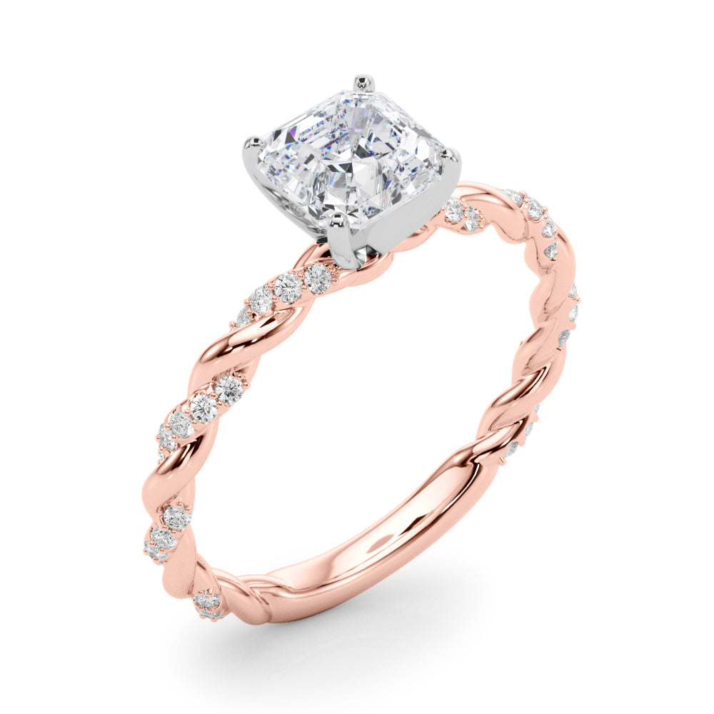 Engagement Ring with Twisted Shank