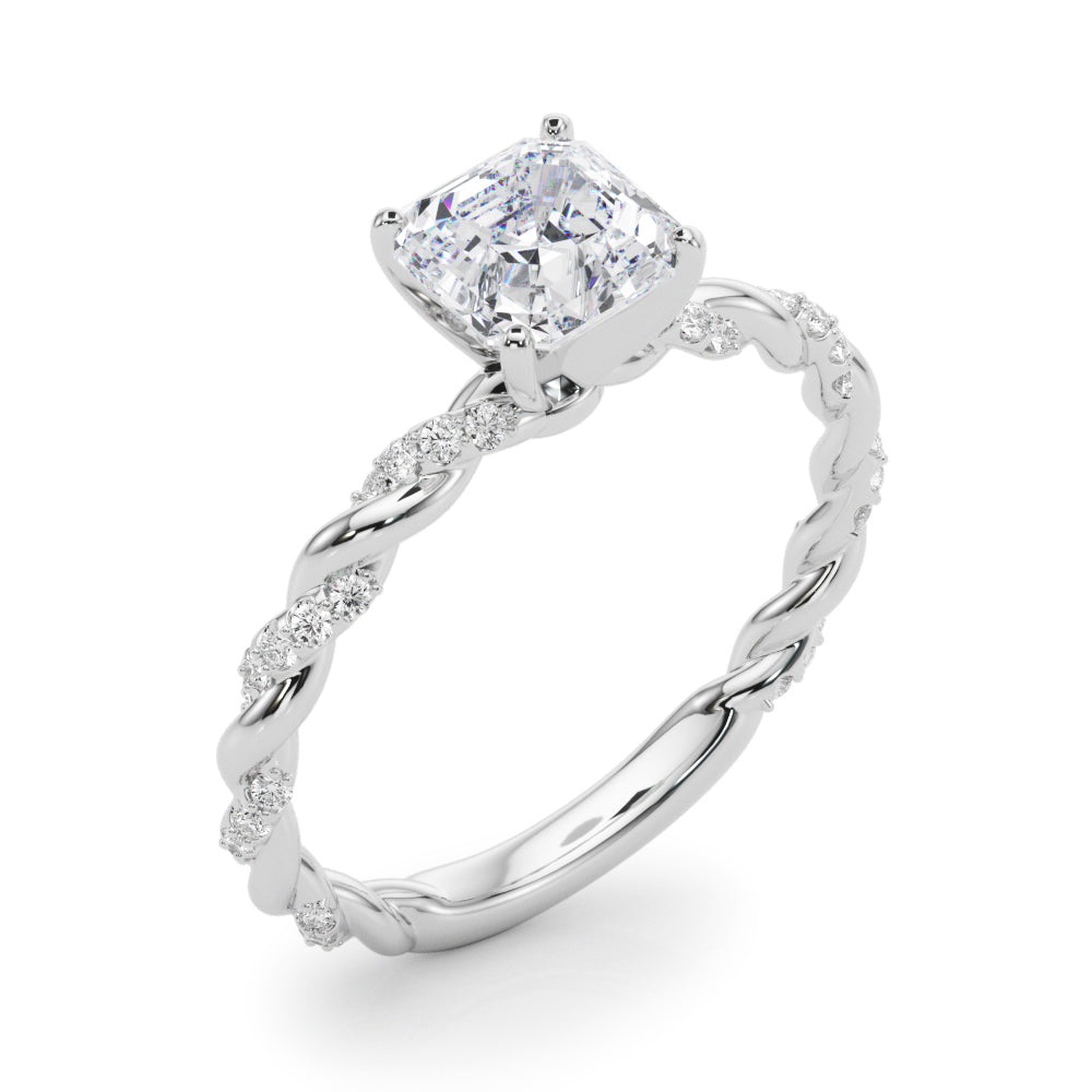 Engagement Ring with Twisted Shank