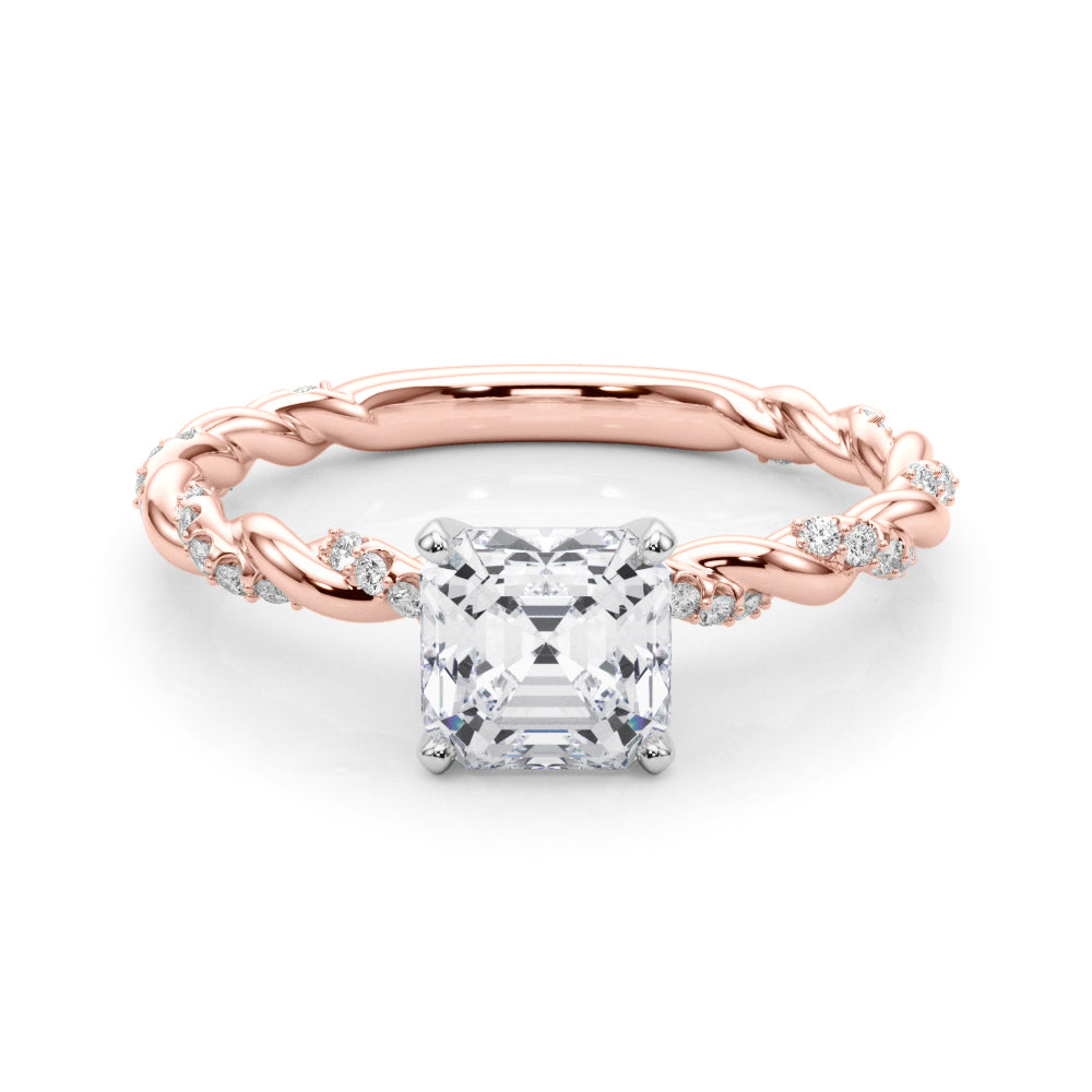 Engagement Ring with Twisted Shank