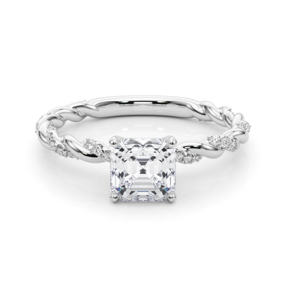 Engagement Ring with Twisted Shank