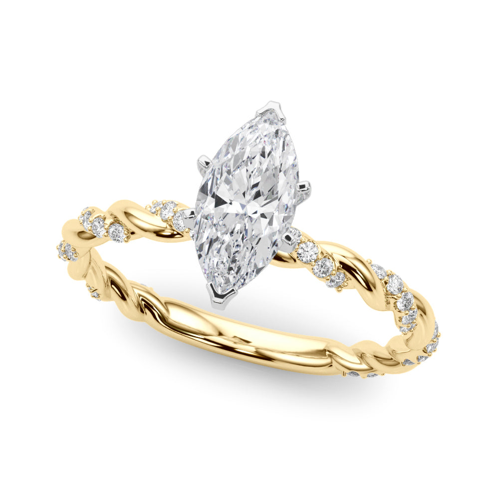 Engagement Ring with Twisted Shank