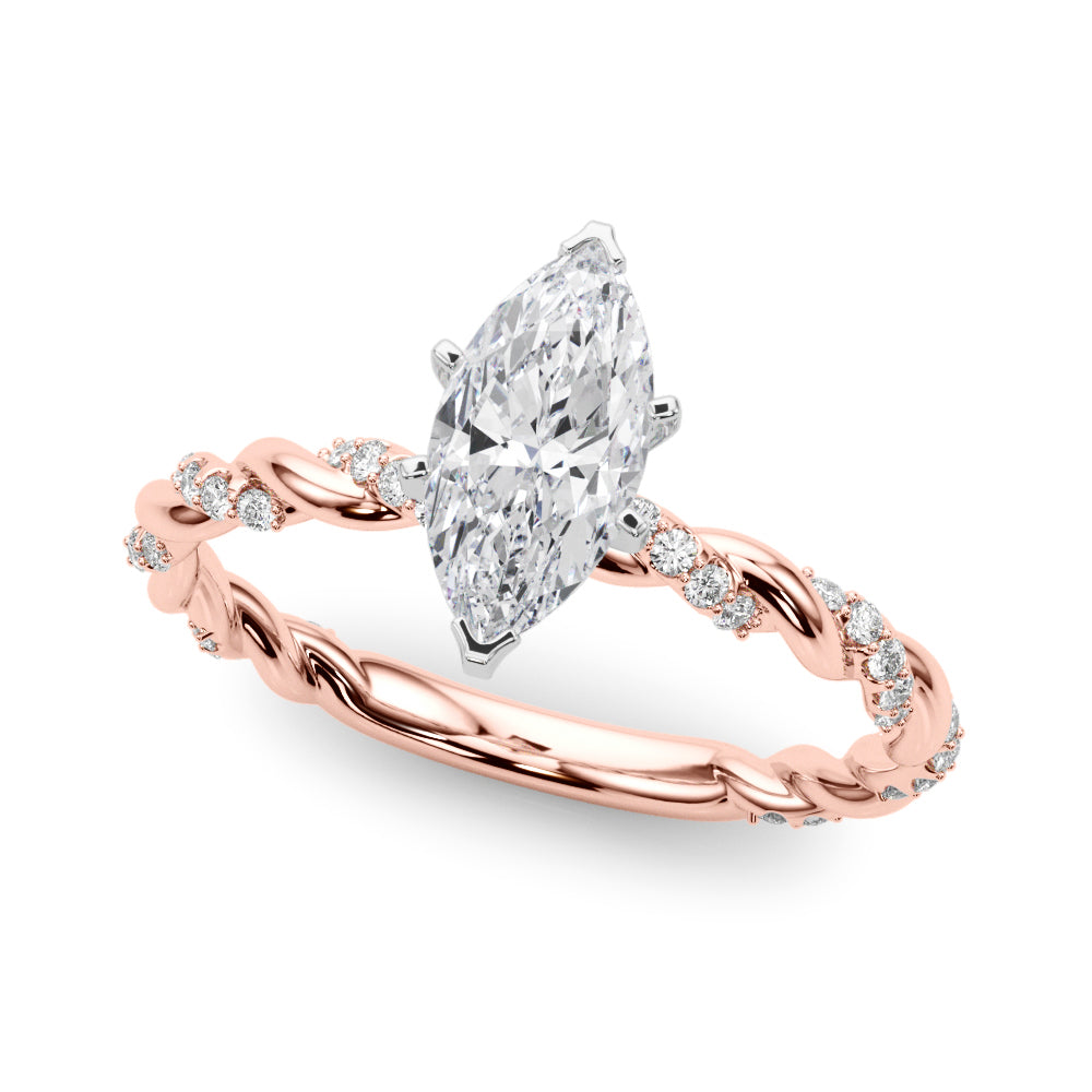 Engagement Ring with Twisted Shank