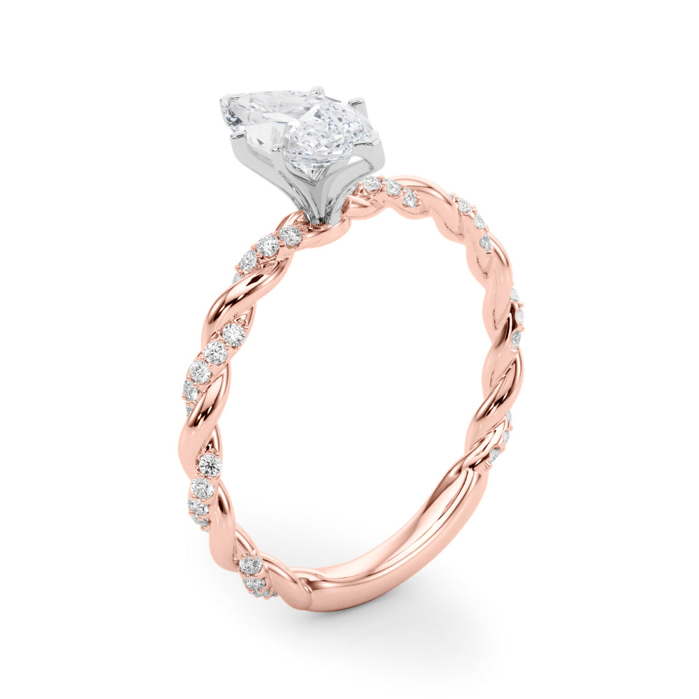 Engagement Ring with Twisted Shank
