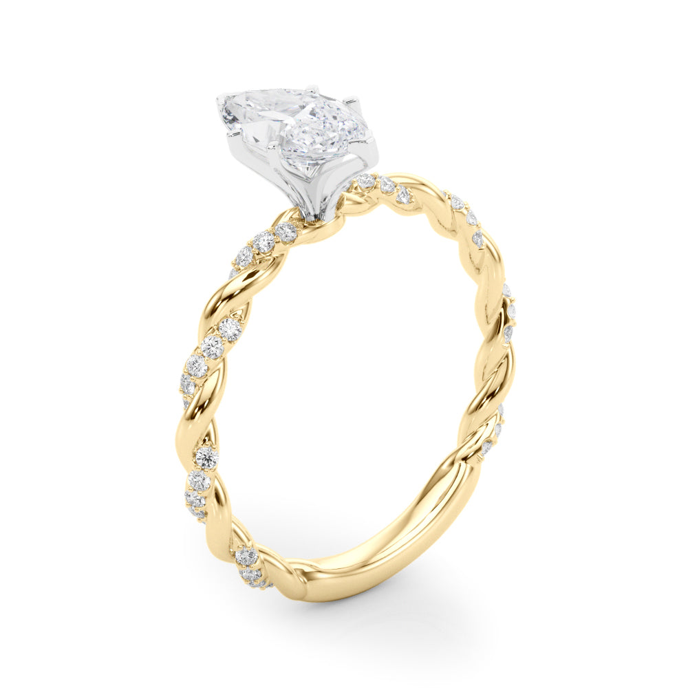 Engagement Ring with Twisted Shank