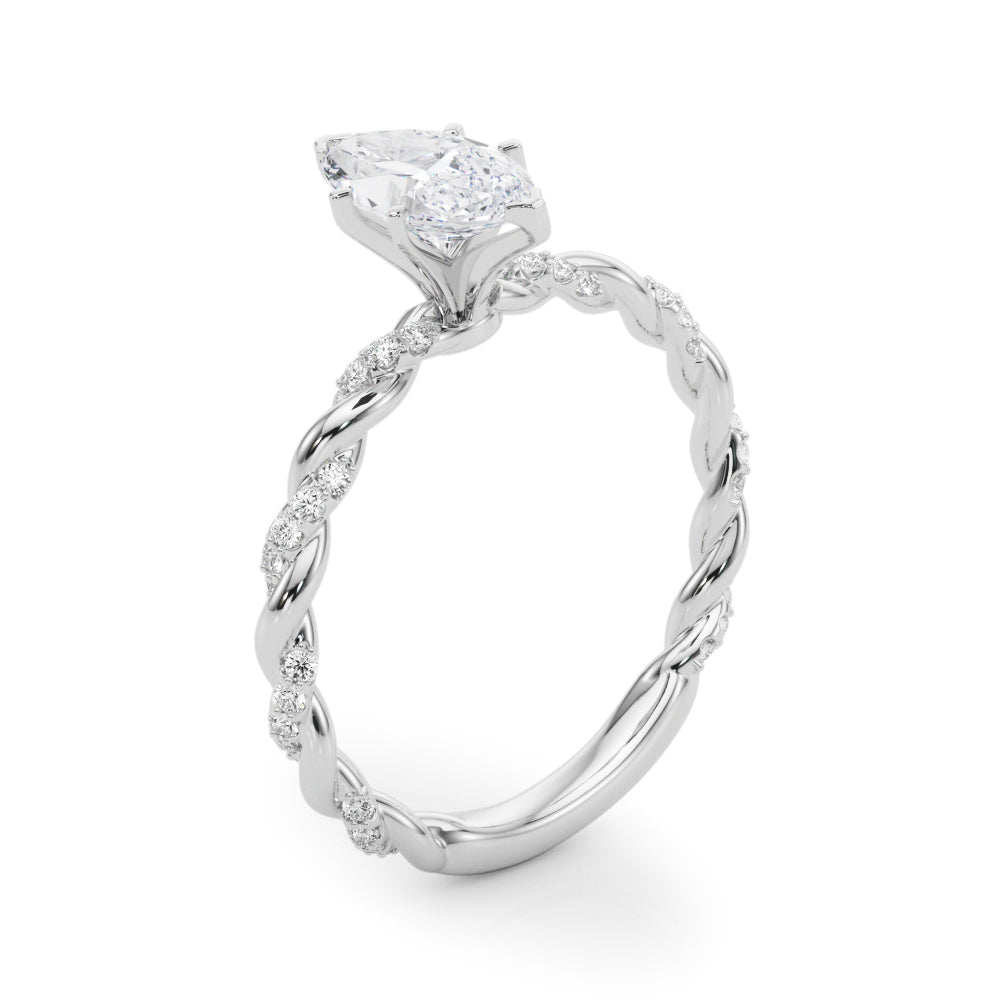 Engagement Ring with Twisted Shank