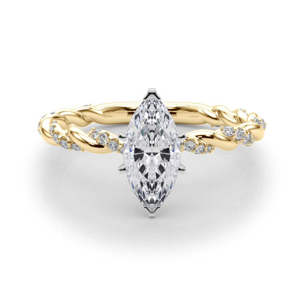 Engagement Ring with Twisted Shank