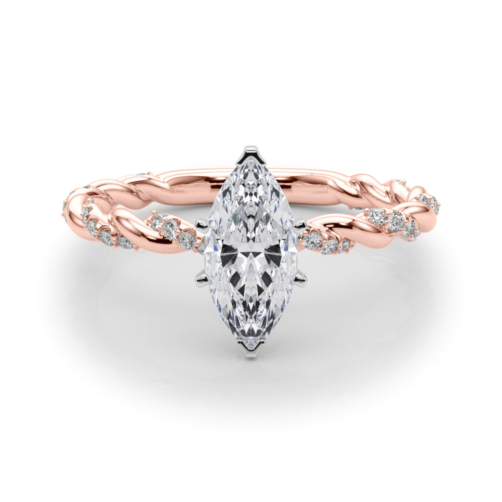 Engagement Ring with Twisted Shank