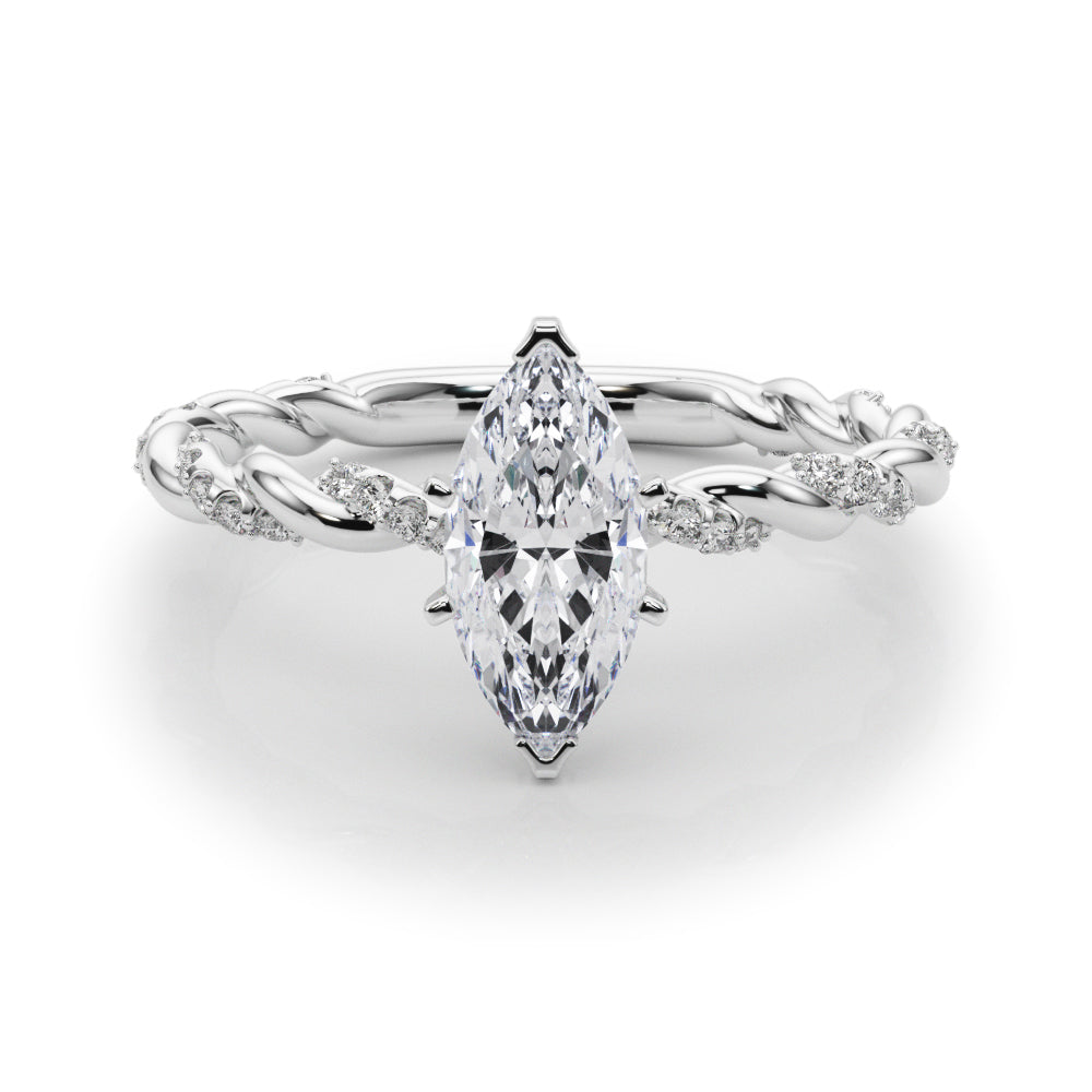 Engagement Ring with Twisted Shank