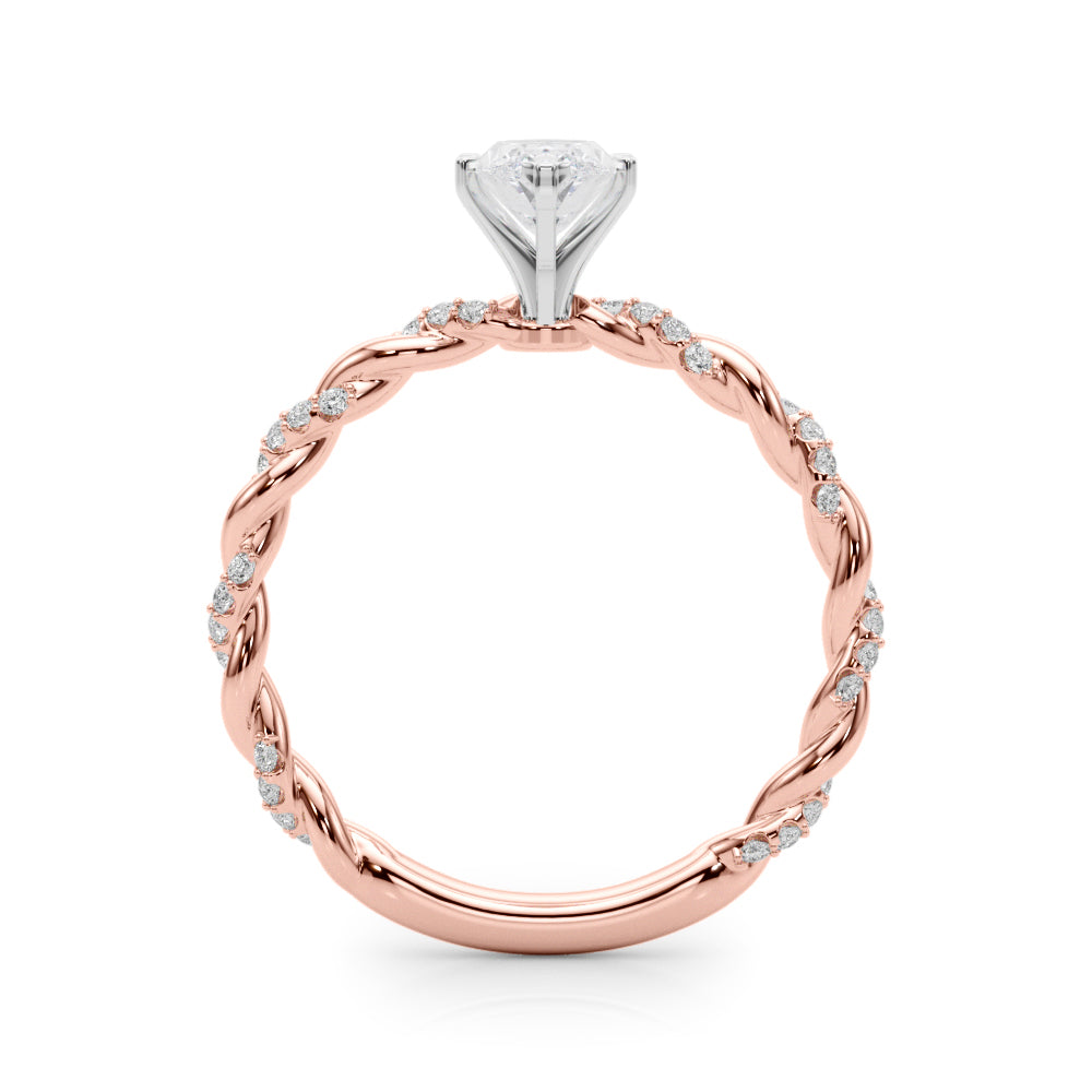 Engagement Ring with Twisted Shank