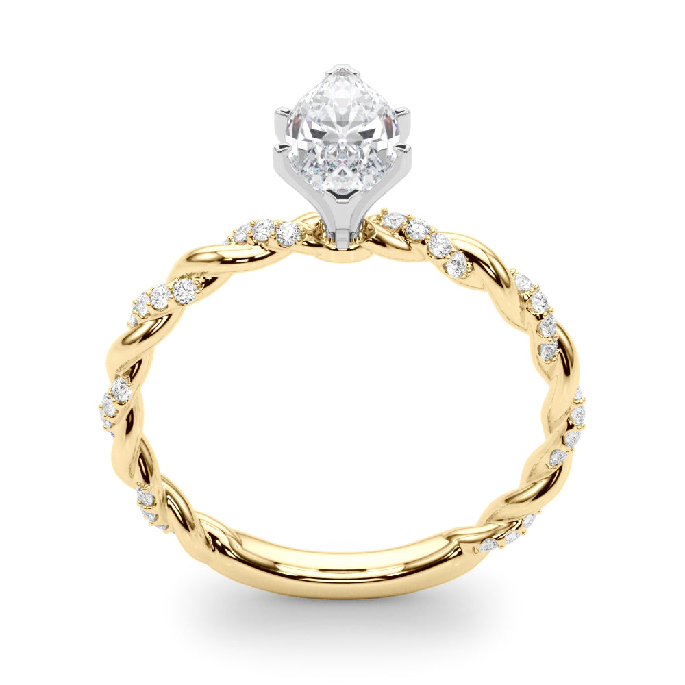 Engagement Ring with Twisted Shank