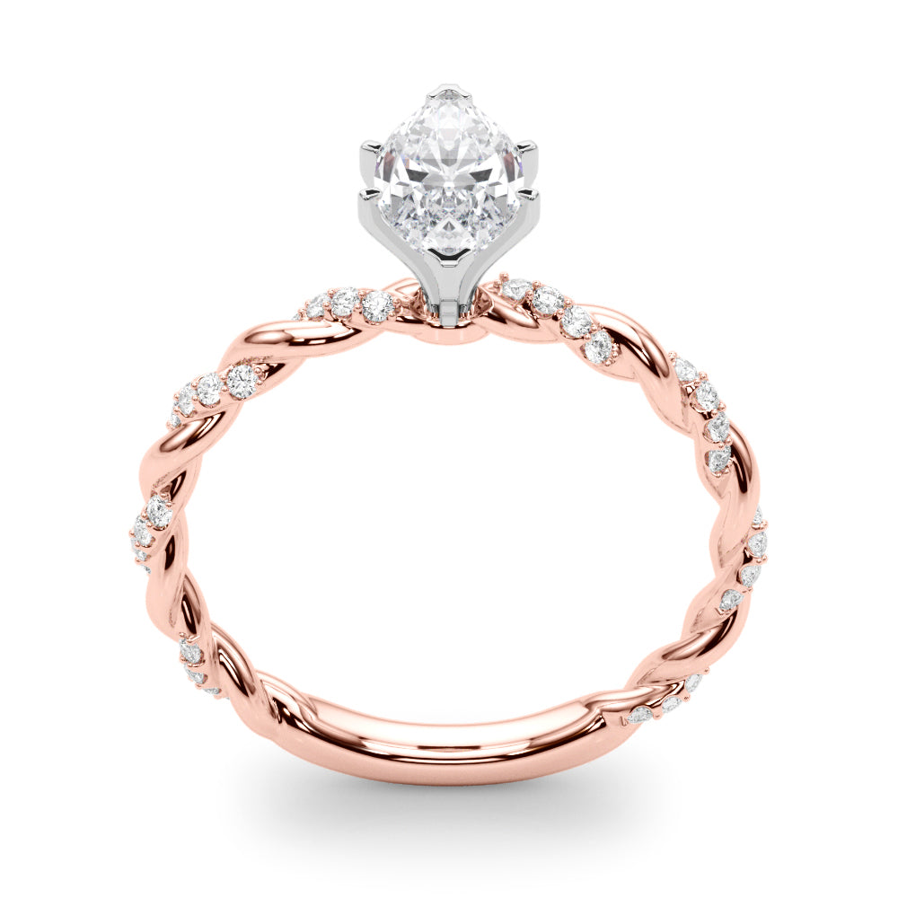 Engagement Ring with Twisted Shank