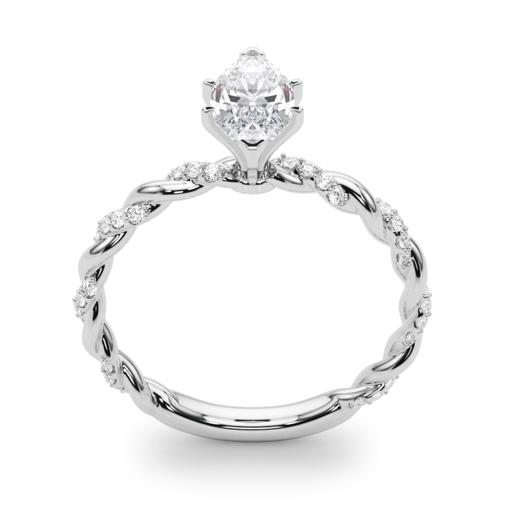Engagement Ring with Twisted Shank