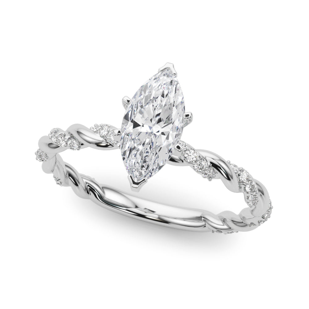 Engagement Ring with Twisted Shank