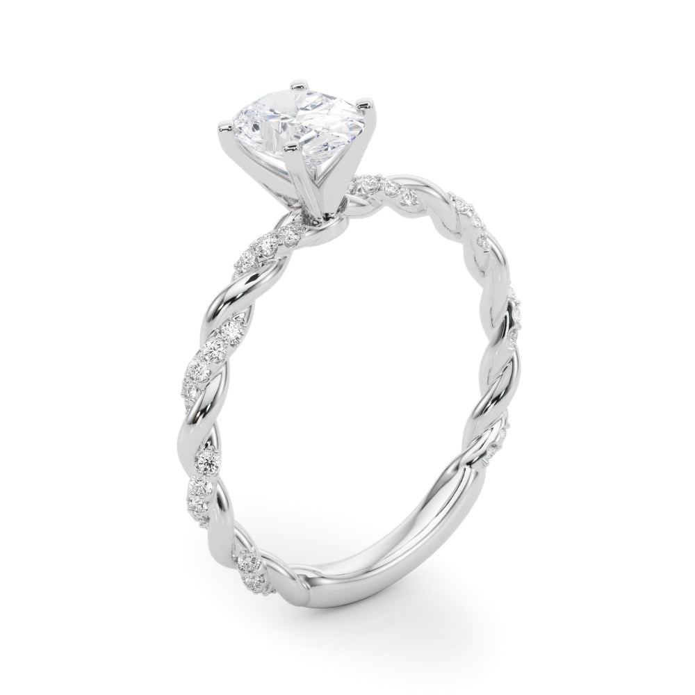 Engagement Ring with Twisted Shank