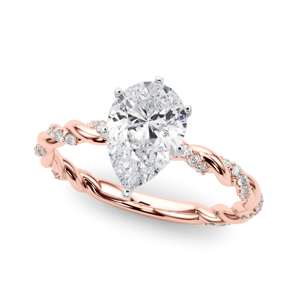 Engagement Ring with Twisted Shank