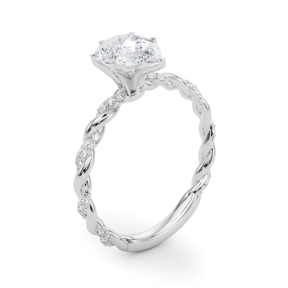 Engagement Ring with Twisted Shank