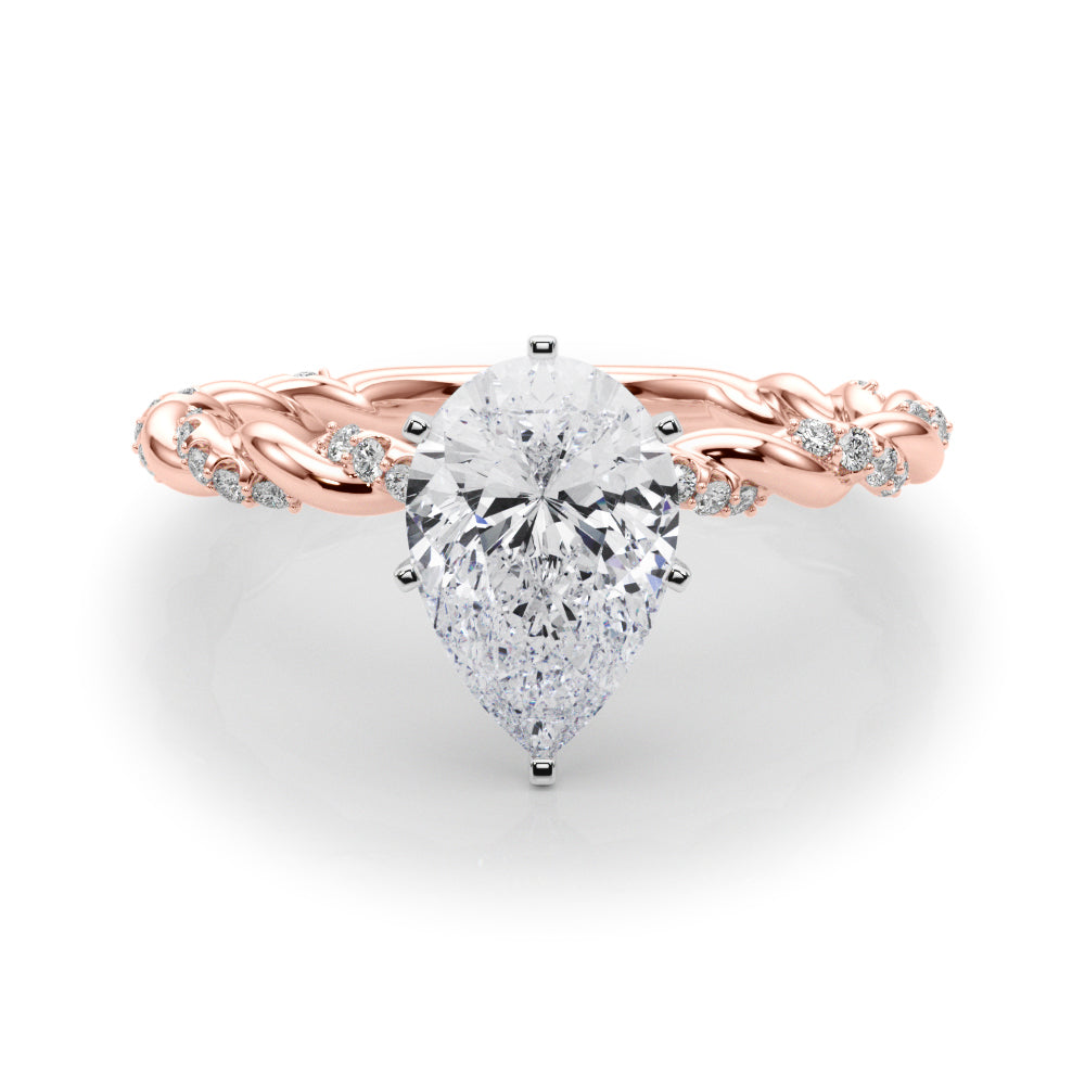 Engagement Ring with Twisted Shank
