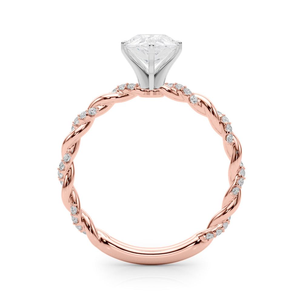 Engagement Ring with Twisted Shank