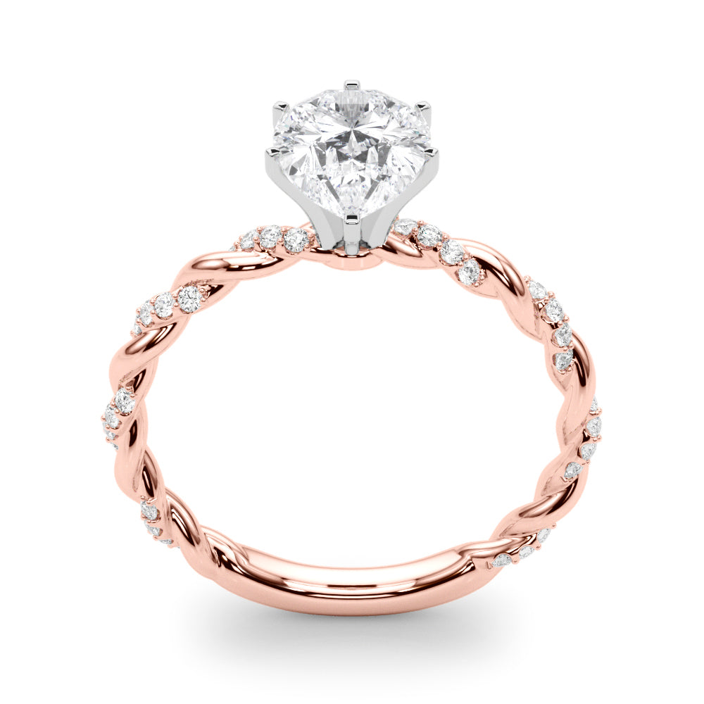 Engagement Ring with Twisted Shank