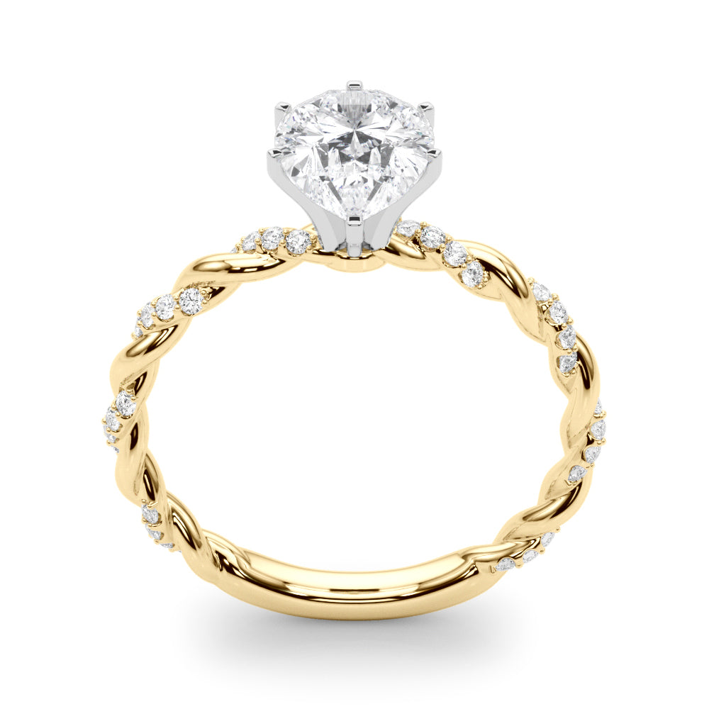 Engagement Ring with Twisted Shank