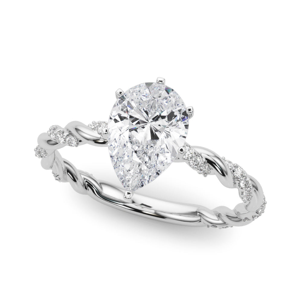 Engagement Ring with Twisted Shank