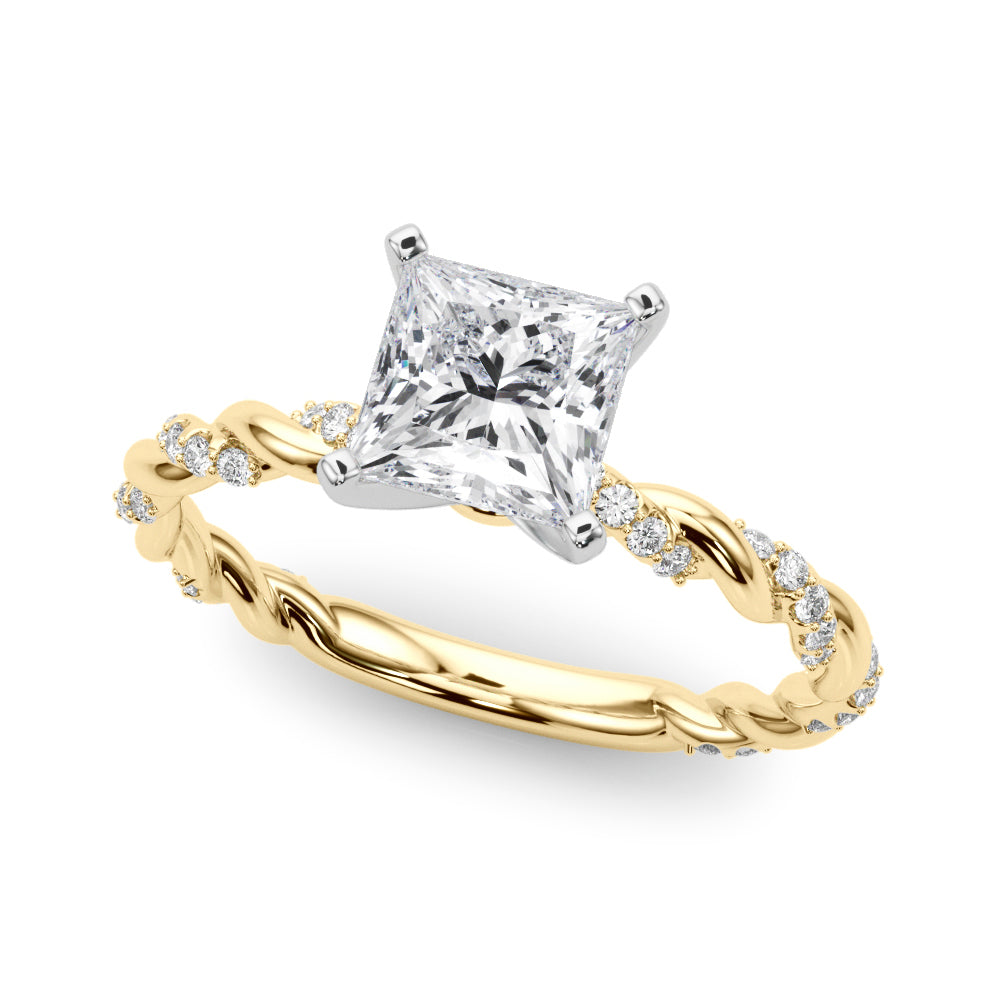 Engagement Ring with Twisted Shank