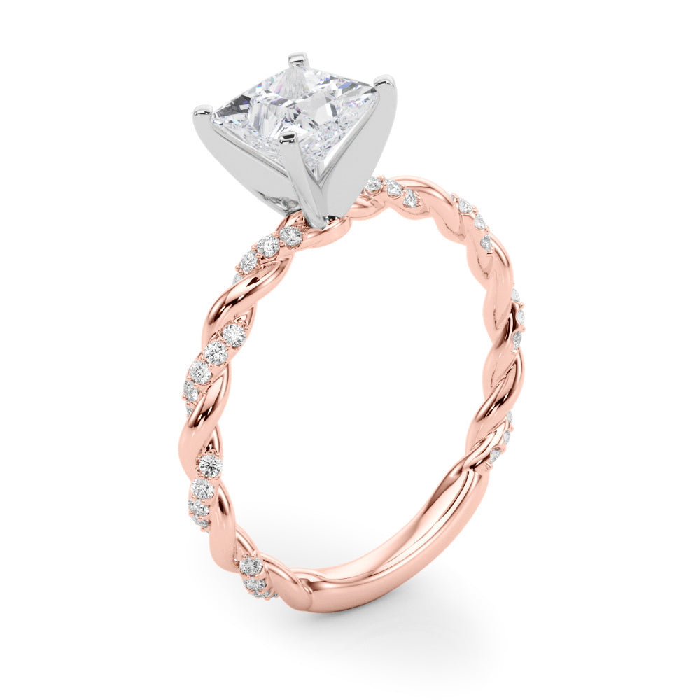 Engagement Ring with Twisted Shank