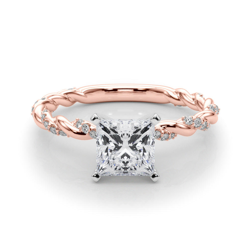 Engagement Ring with Twisted Shank