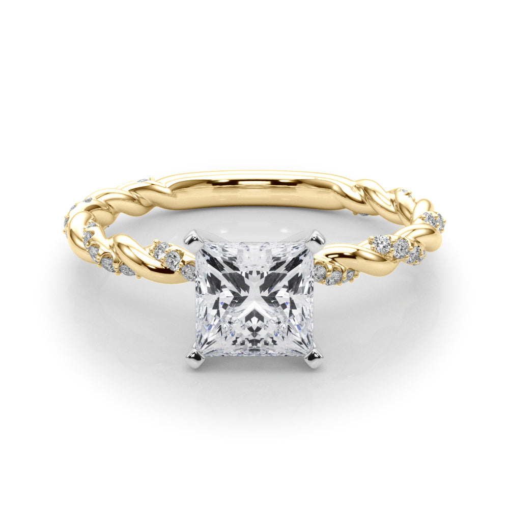 Engagement Ring with Twisted Shank