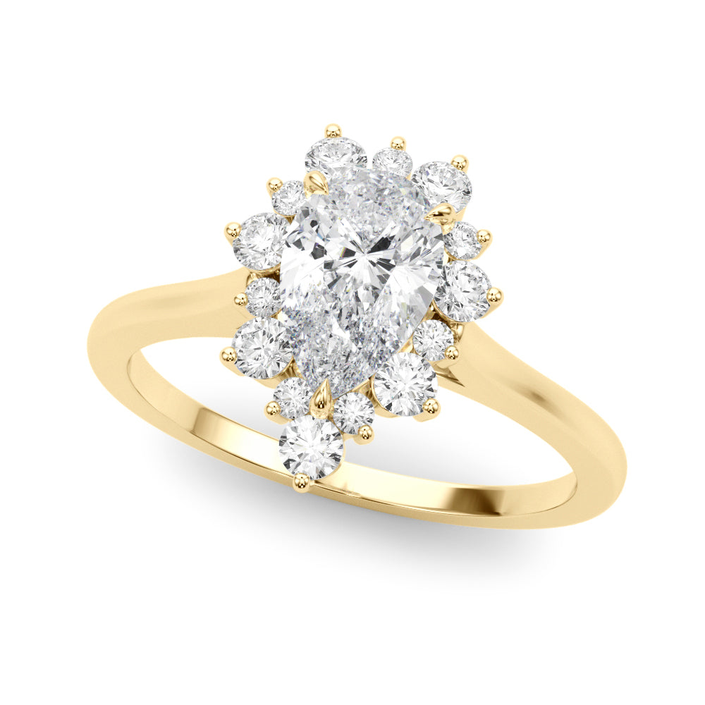 Teardrop Diamond Cluster Ring