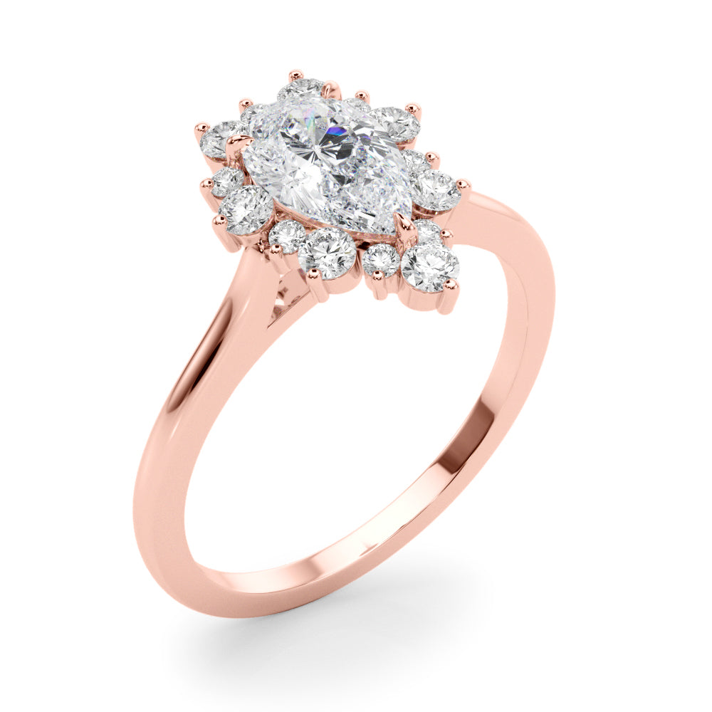 Teardrop Diamond Cluster Ring