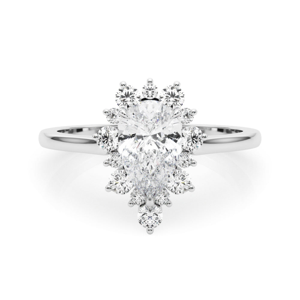 Teardrop Diamond Cluster Ring