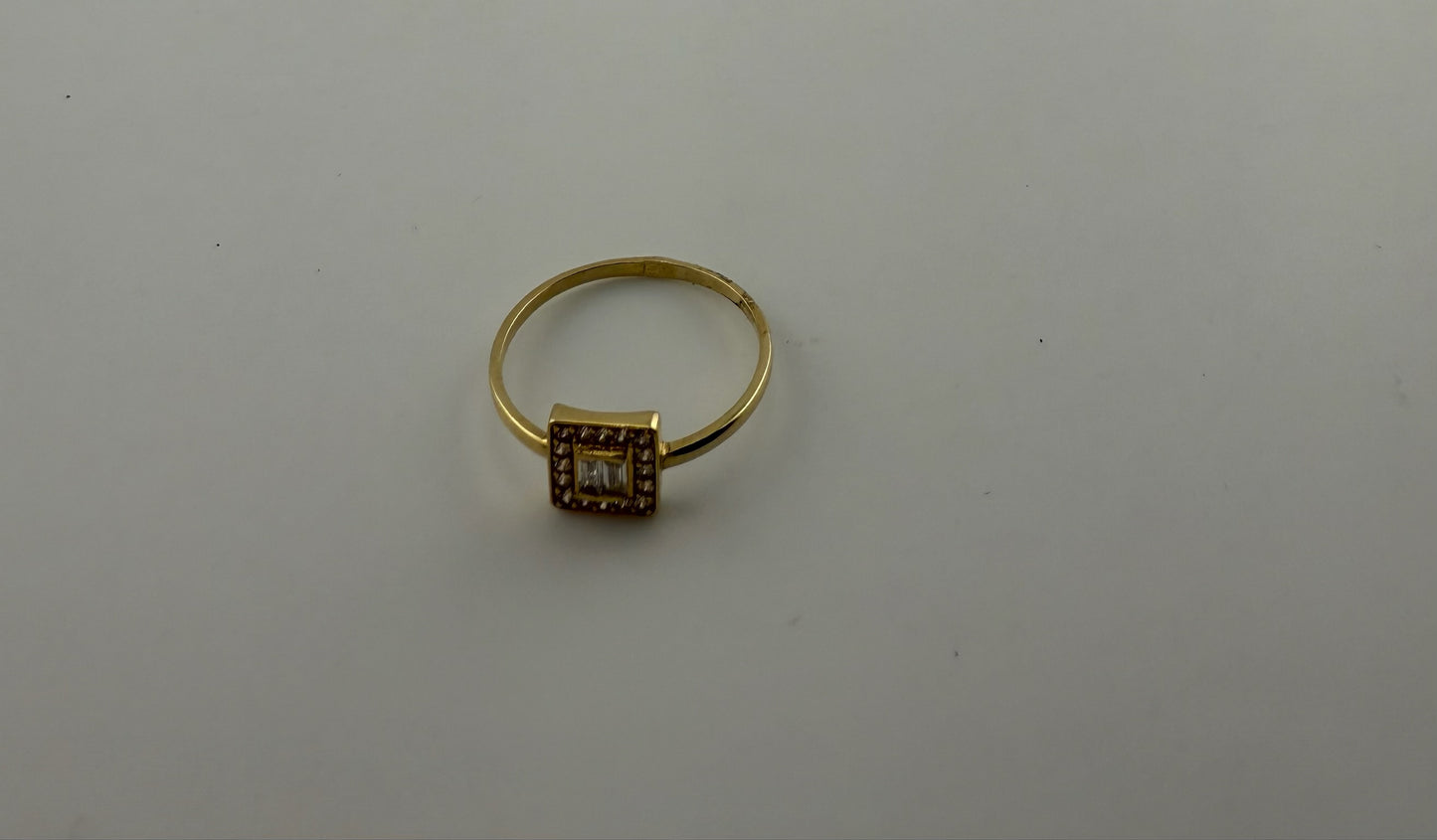 Dainty ring solid 18k gold with cz stones