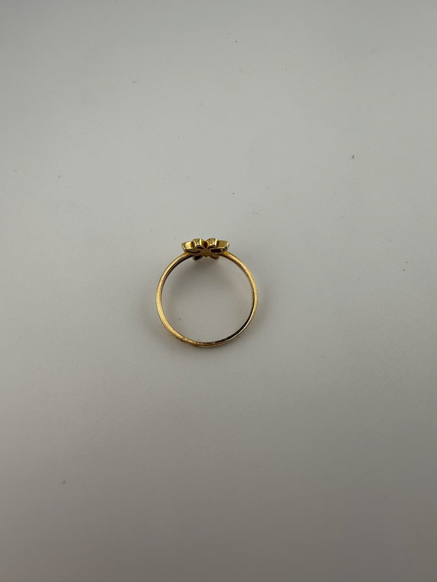 Dainty ring butterfly solid 18k gold