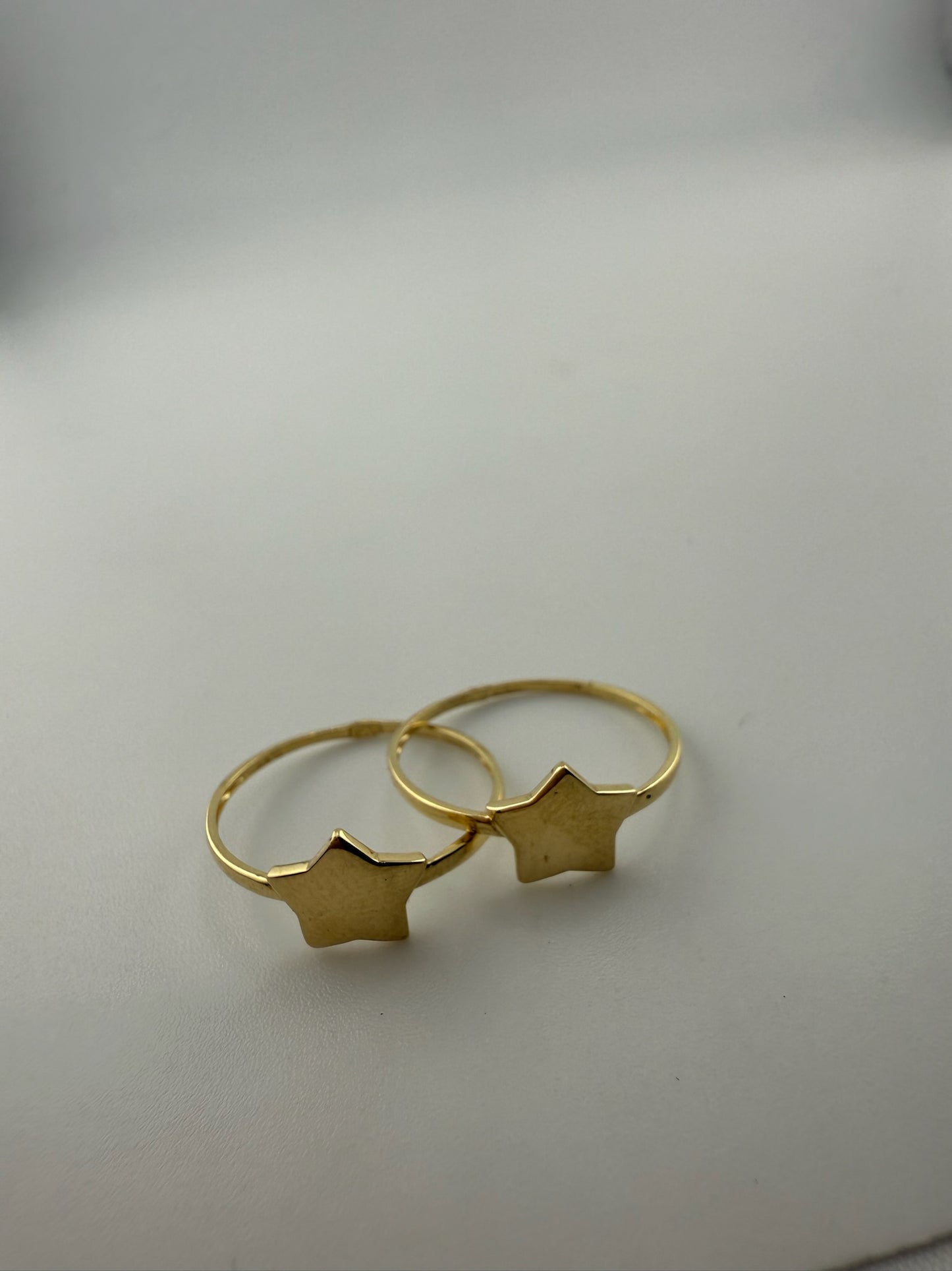 Dainty ring star solid 18k gold
