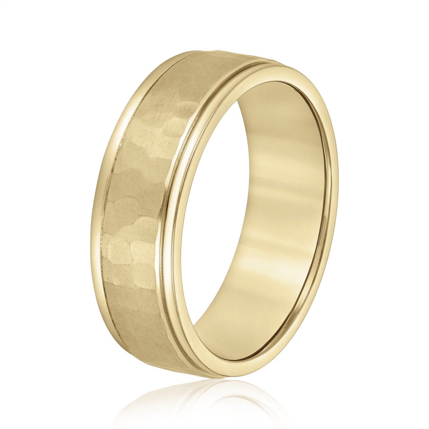 Satin-Finish Beveled Men's Wedding Band 5mm