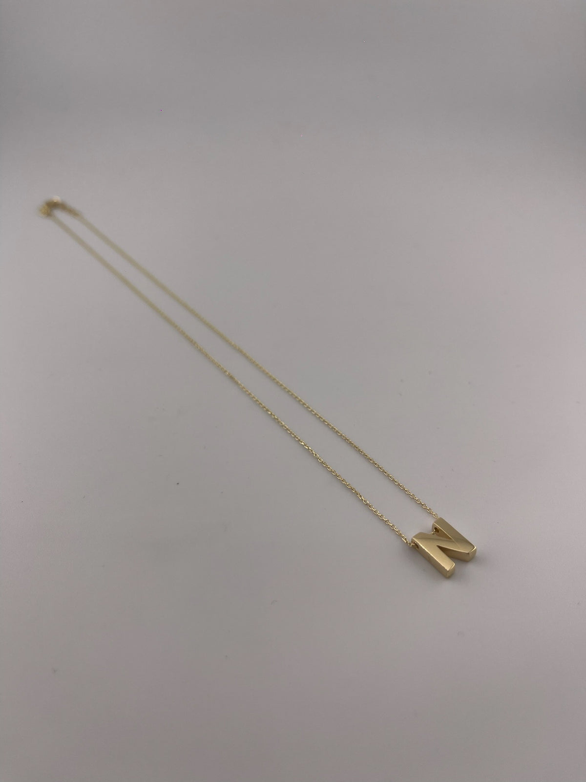 18K Yellow Gold Initial Letter Necklace - Image 10