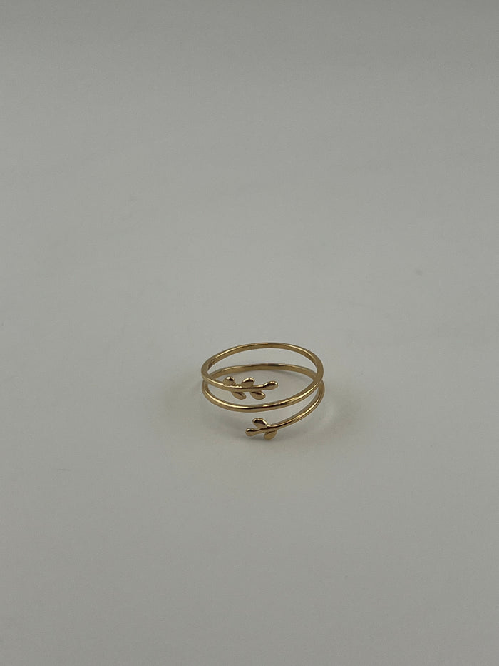 18K Solid Gold Spiral Vine Wrap Ring