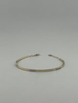 18K Yellow Gold Cubic Zirconia Bangle - Image 2