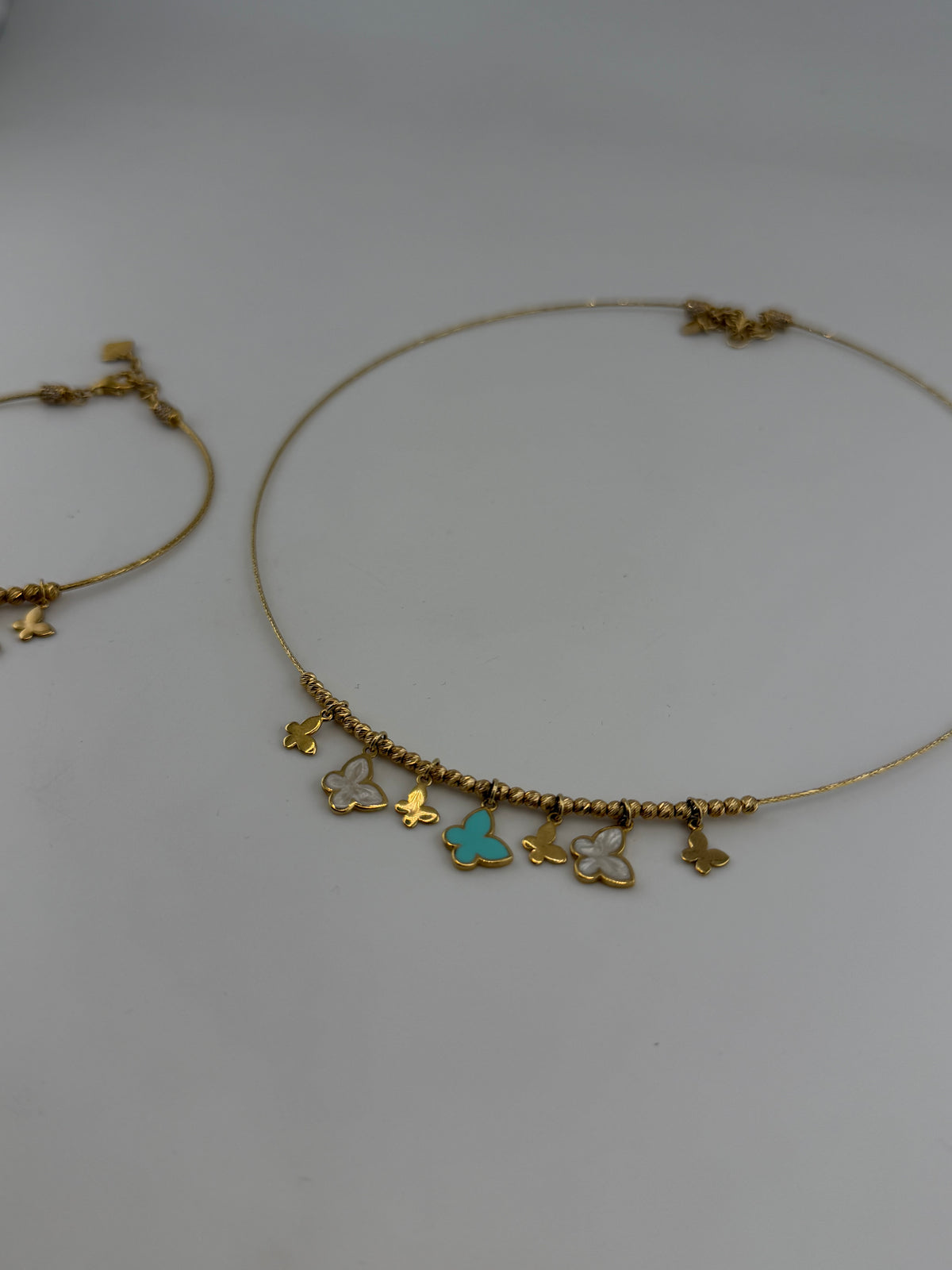 Butterfly Garden – 18K Solid Gold Necklace & Bracelet Set - Image 3