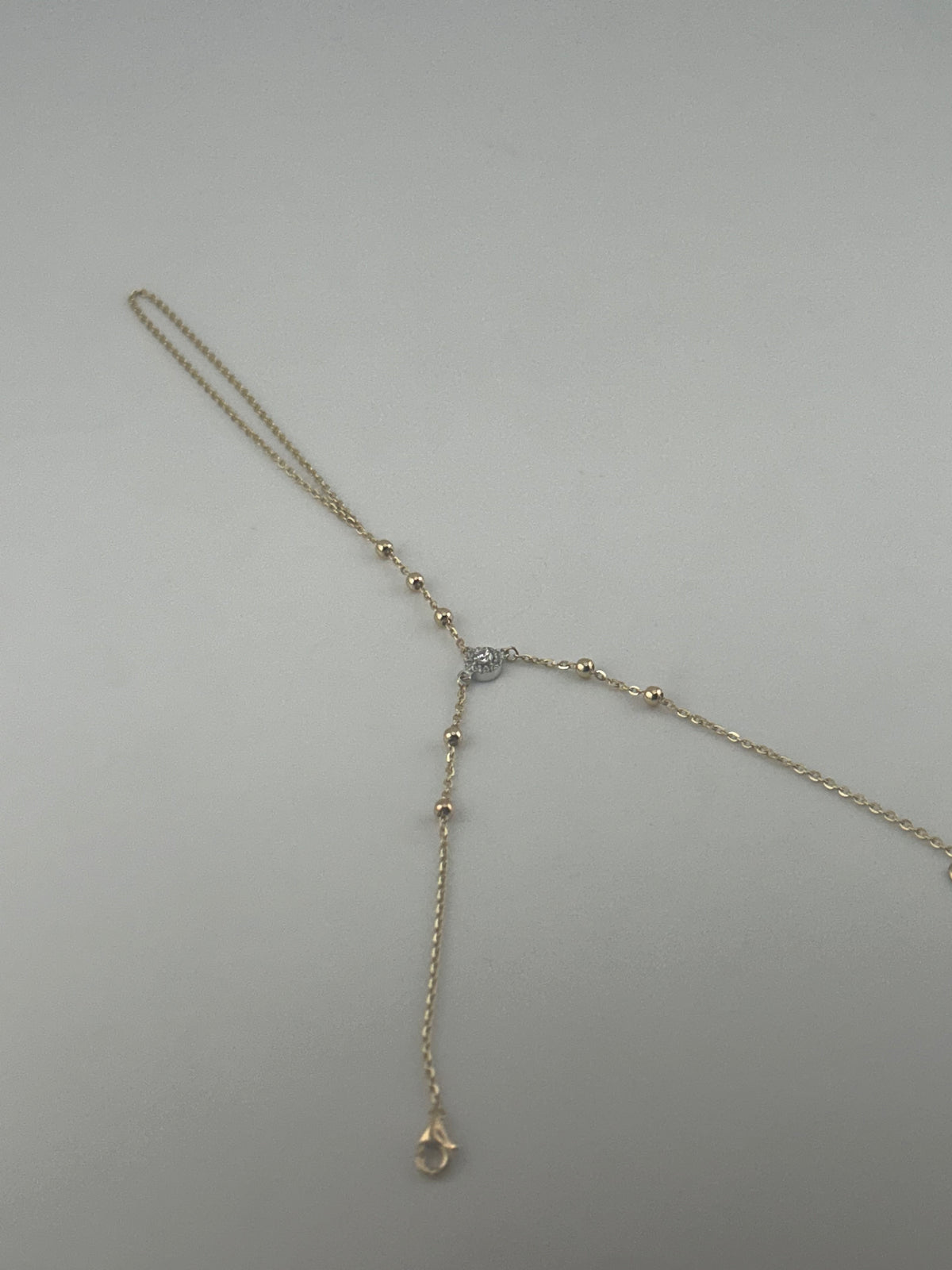 18K Yellow Gold Hand Chain with Premium Cubic Zirconia - Image 3