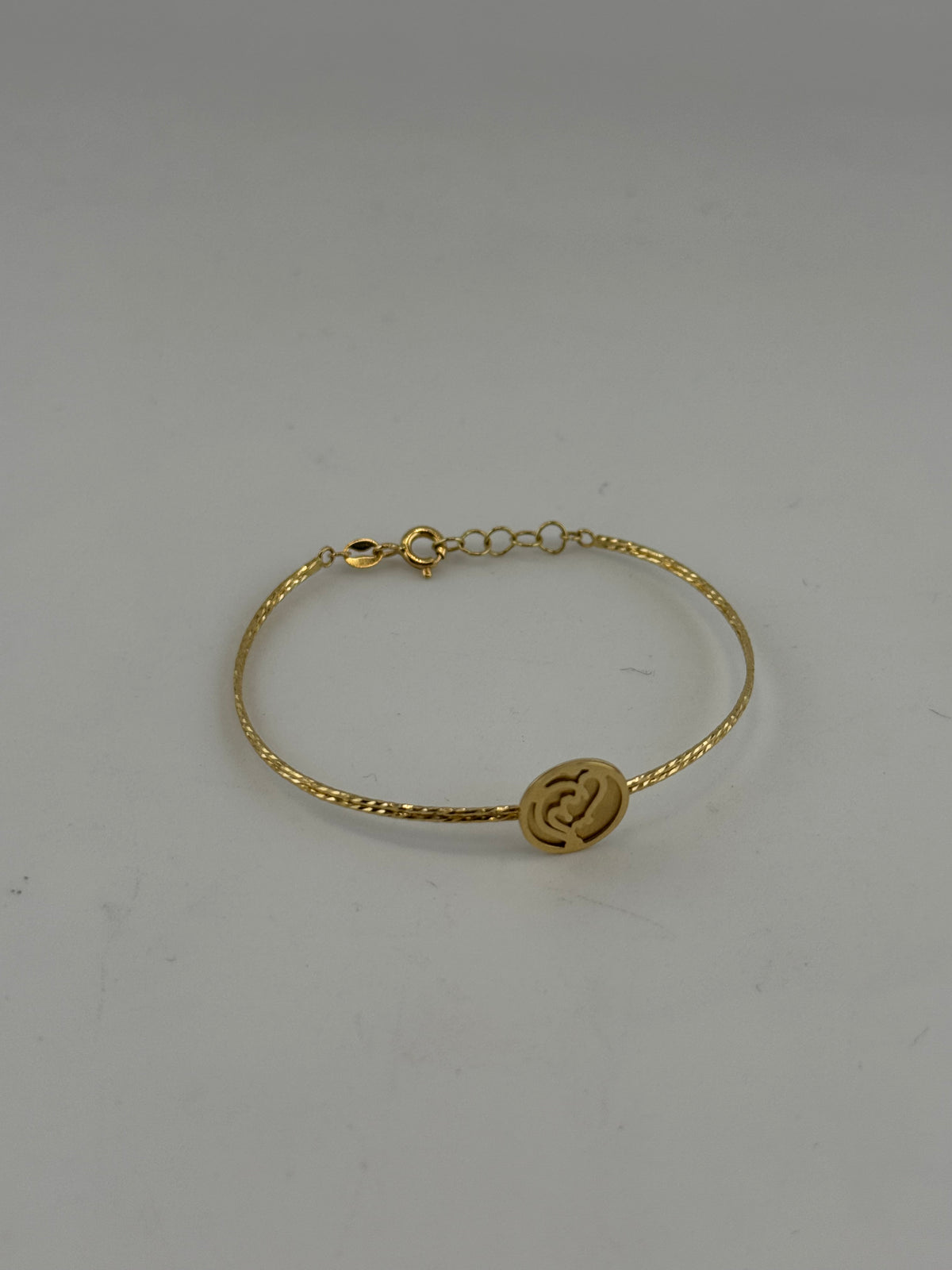 18K Solid Gold Allah Name Engraved Bracelet - Image 2